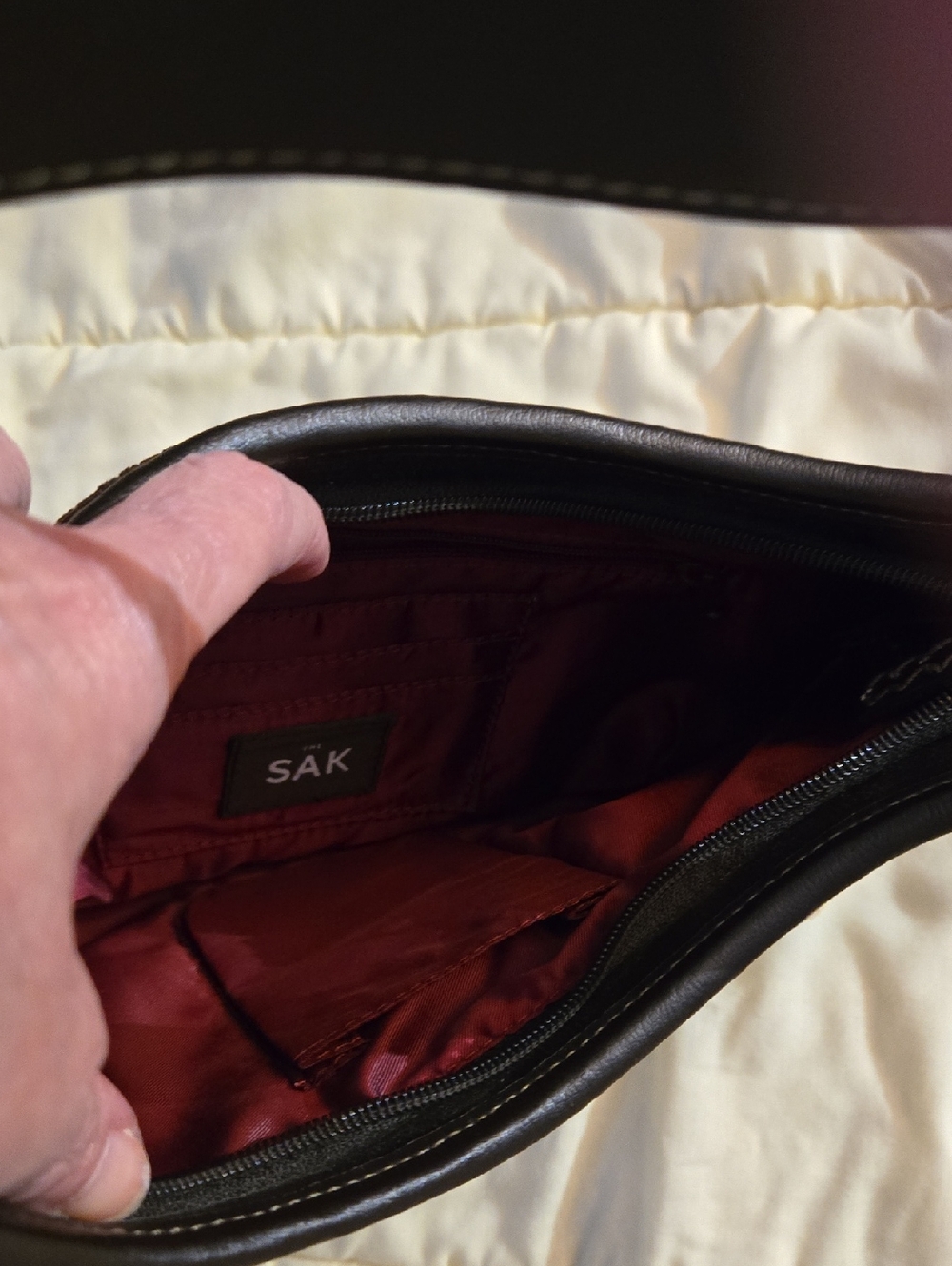 The Sak. A Woven Stripe Shoulder Bag in Brown and Tan - Picture 4 of 4